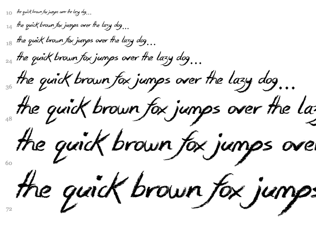 Smudgie Crayon font waterfall